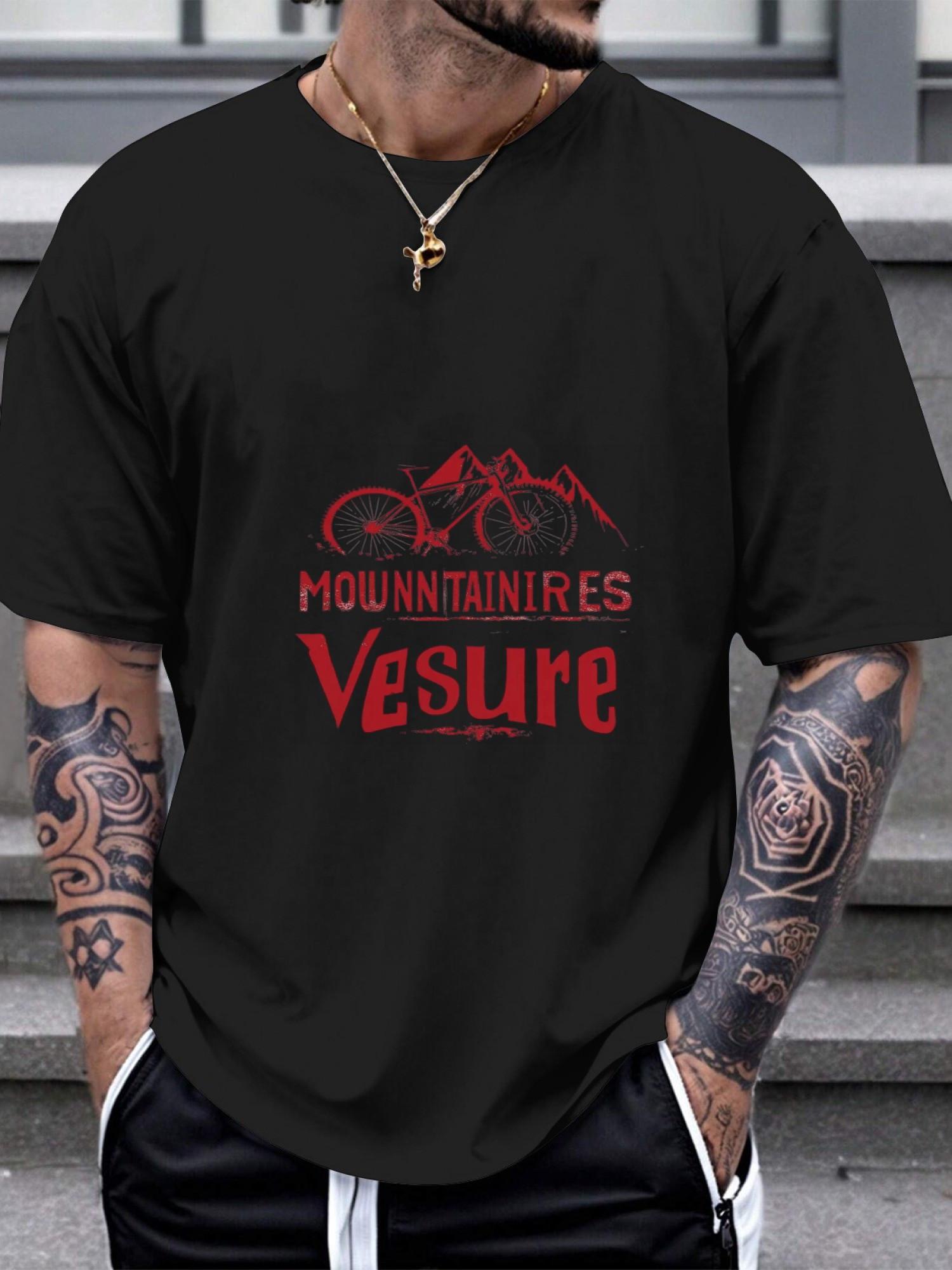 1pc Mountainire Red and White Logo T-shirt XXXXL