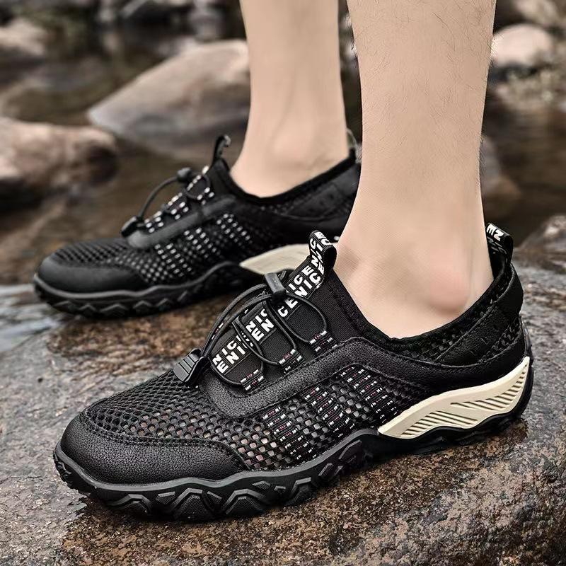 Letní brodící boty Síťovaný povrch Prodyšné Boty Pánské Boty do vody Síťované otvory Outdoorová obuv pro horolezectví Pánské boty