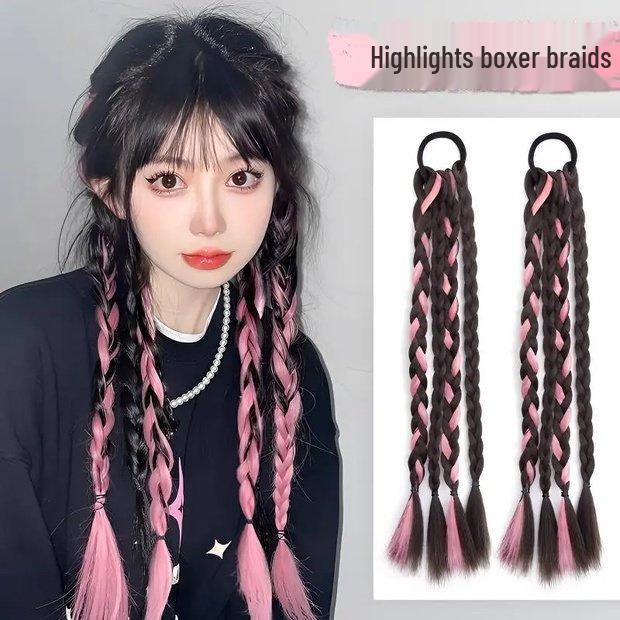 

Специальный выпуск для новичков: Омбре боксерские косички - Ретро длинные косы для женщин Three-Strand Braid [Random Color] - 1 Pair