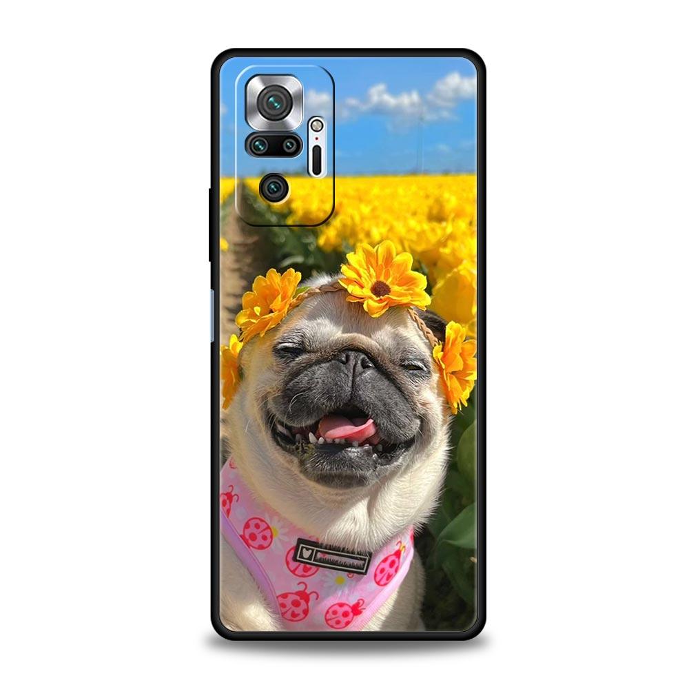 Phone Case For Xiaomi Redmi Note 14 13 12 5G 11 10 Pro Plus 4G 9S 9 14C 13C 12C 10C 9C 9A Soft TPU Cover Cute Pug Dog