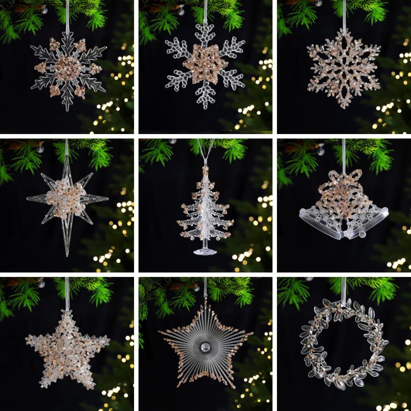 Kranz Schneeflocke Glockenklang Anhänger Weihnachtsdekorationen Weihnachtsbaum Hängender Schmuck