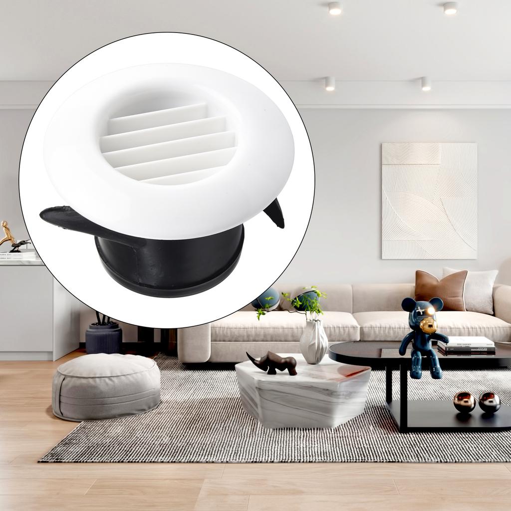 Bathroom Office Air Vent Circular Vent ABS Wall Mounting 75/100/125/150/200mm Ceiling Mounting Compact For Bathroom