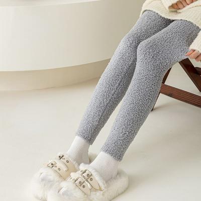 Coral Fleece Sleep Bottoms Women Winter Thicken Warm Skinny Casual Plus Velvet Sleepwear Ankle-length Trousers Simple Cozy Daily