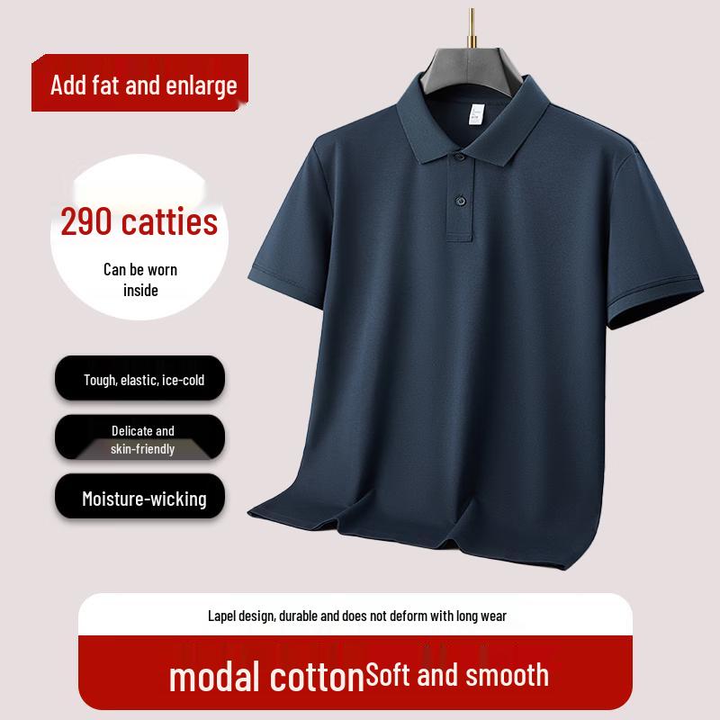Men s Plus Size Modal Cotton Short Sleeve Polo Shirt 56