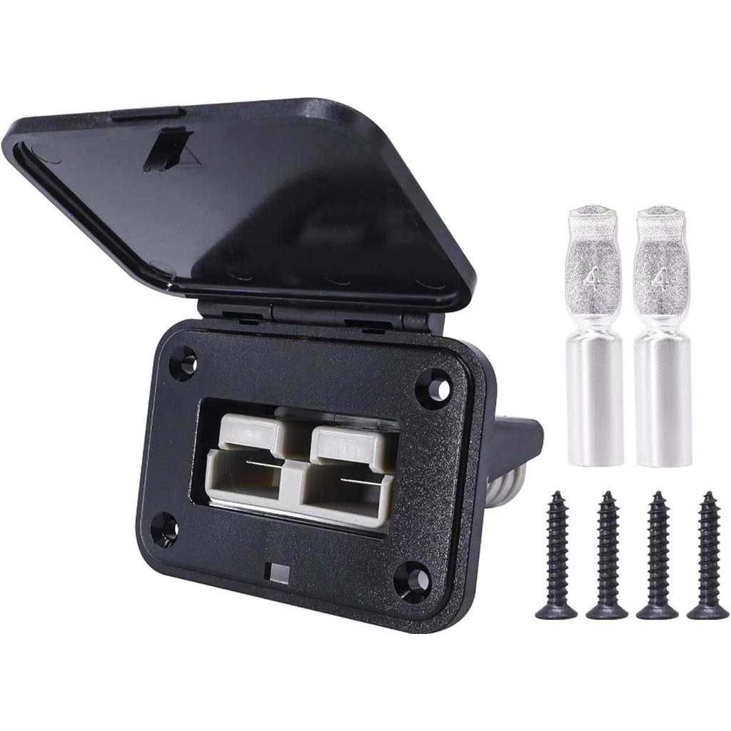 120 Amp for Anderson Plug, for Anderson Plug, Flush-Mounted Mounting Frame With Cover With Bracket For Anderson Socket For Car, Motorhome, Caravan