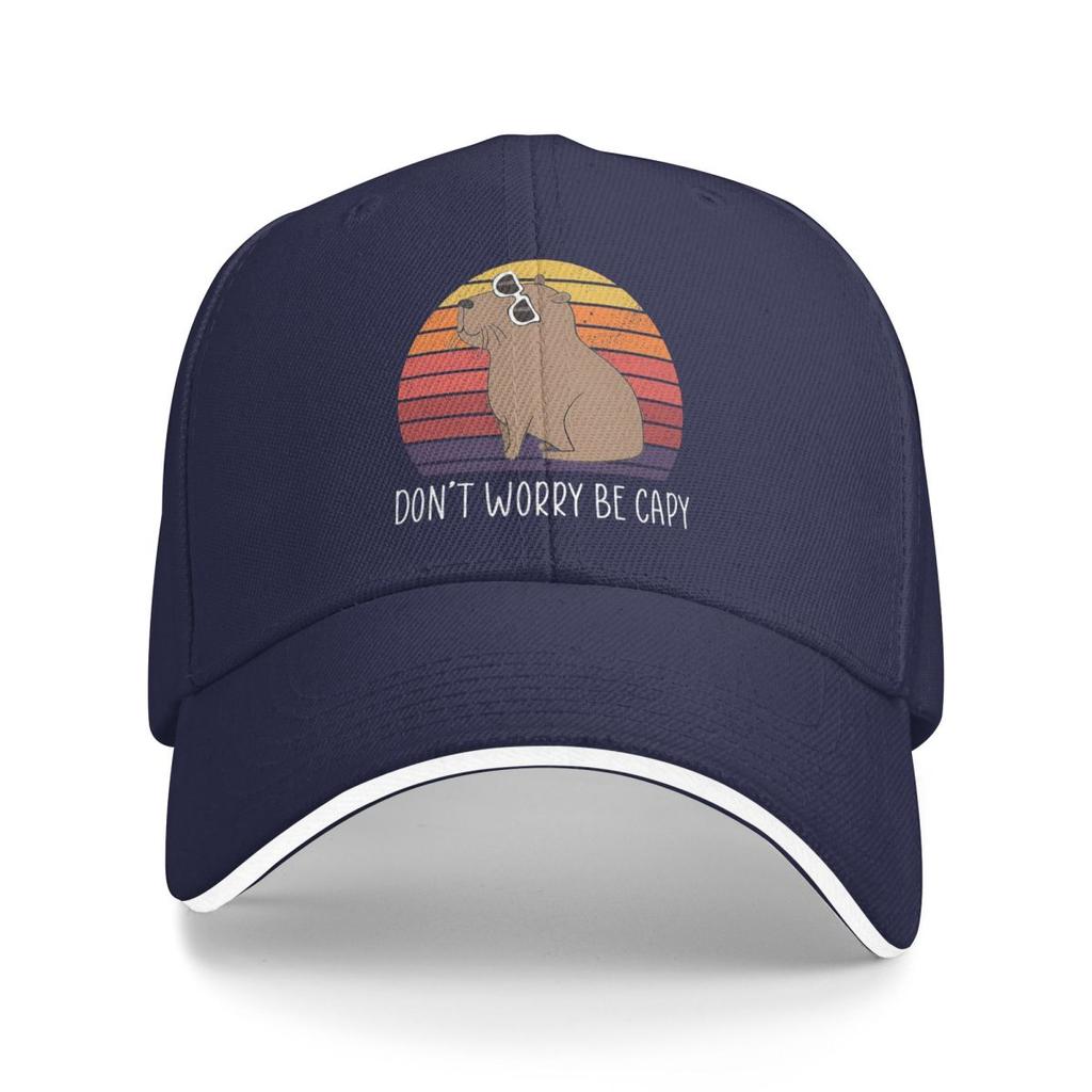 Dont Worry Be Capy Capybaras Baseball Caps Snapback Baseball Hats Breathable Casual Casquette Outdoor for Men And Women