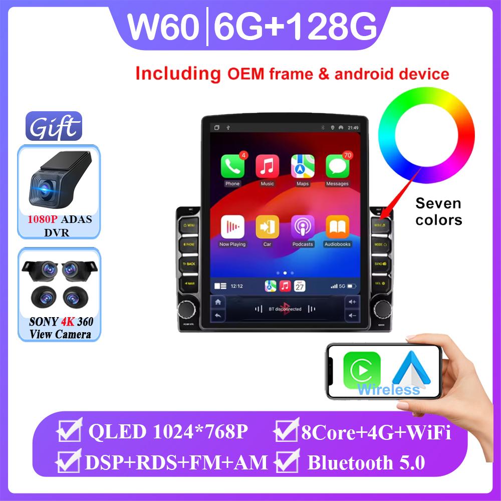 9.7inch Car Carplay For Tesla Style Honda Accord 7 2003-2007 Android 14 Stereo Multimedia Video Player GPS Car Radio Navigation
