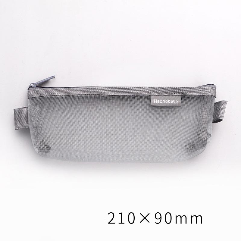 Simple Transparent Mesh Pencil Case Storage Student Pencil Bag Large Capacity Pouches Stationery