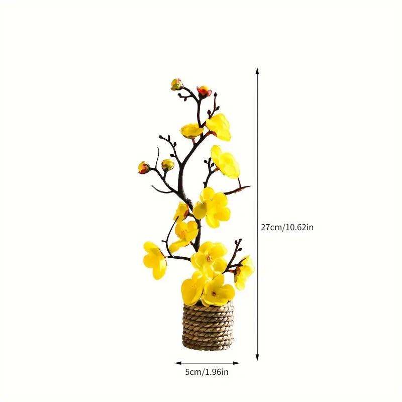 Multi-Colored Artificial Flower Bonsai Plum Blossom Simulation Flower Bonsai White Flower Bonsai Simulation Flower Bonsai