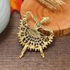 Vintage Ballet Girl Brooch With Rhinestones For Women Dance Accessories