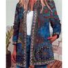 GMXIA Autumn and Winter Vintage Ethnic Style Printed Long Sleeve Hoodie Outside Cardigan Coat for Women