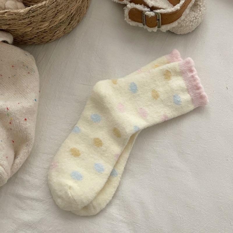 Australian Velvet Socks Female Cartoon Puppy Confinement Socks Thickened Warm Cute Home Floor Sleeping Socks