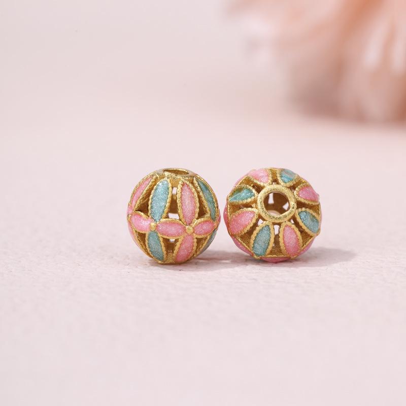 

Позолоченные перегородчатые филигранные бусины в виде цветов для ювелирных аксессуаров