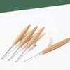 7PCS Wooden Handle Crochet Hook with Big Eye Needle Stitching Marker, Storage Bag for DIY Crochet Craft Hand Stitching