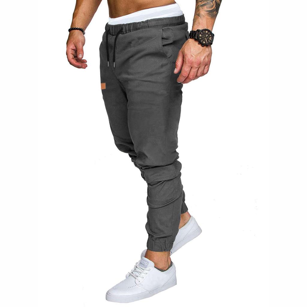 New Workwear Pants Men'S Fall Solid Color Casual Sports Loose Straight Pants Male