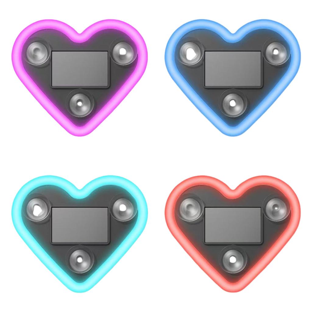 Solar Power Heart Shape C-Pillar Lamp Multi-Purpose Car Interior Decoration Lamp Automotive Atmosphere Love Light Car Accessory