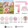 51Pcs Cute Pink Sheep Aluminum Film Balloon Pink Digital Balloon Set Girl Birthday Party Decoration Baby Shower Globos Gifts