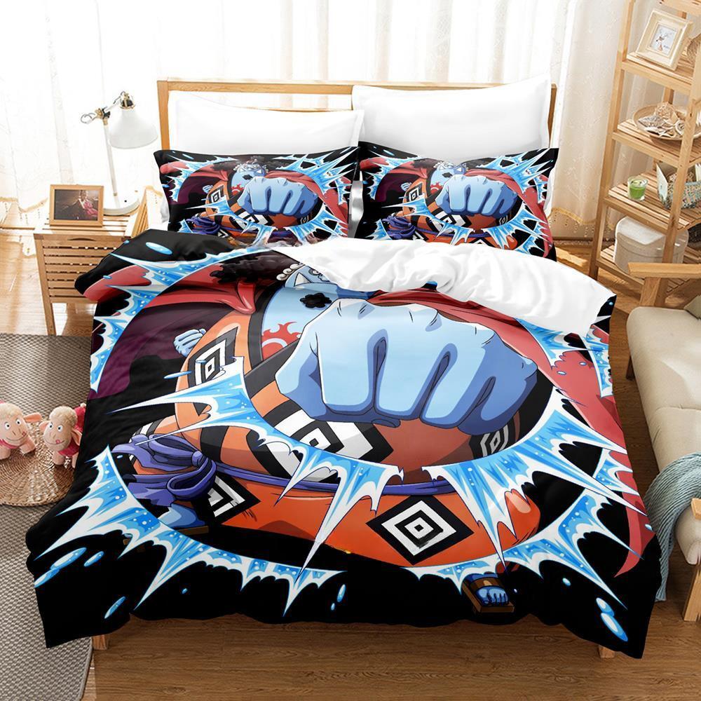 Nowy Zestaw Pościeli Jinbe Pojedynczy Bliźniak Pełny Queen King Size Zestaw do Łóżka Dorosły Dziecko Sypialnia Zestawy Poszewek na Kołdrę Zestaw Arkuszy do Łóżka z Nadrukiem 3D Anime