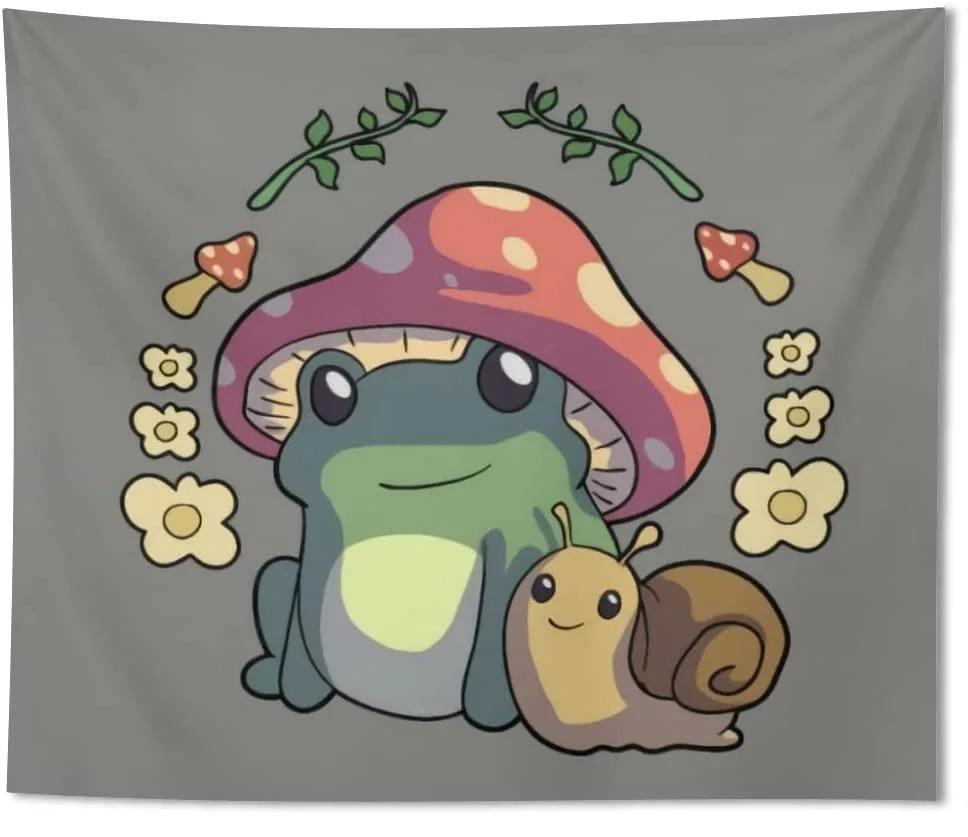 Cute Cartoon Frog Decorative Tapestry Home Wall Decor Office Living Room Tapestry