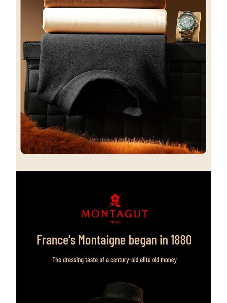 Montagut Men's Cashmere Silk Thermal Base Layer Top