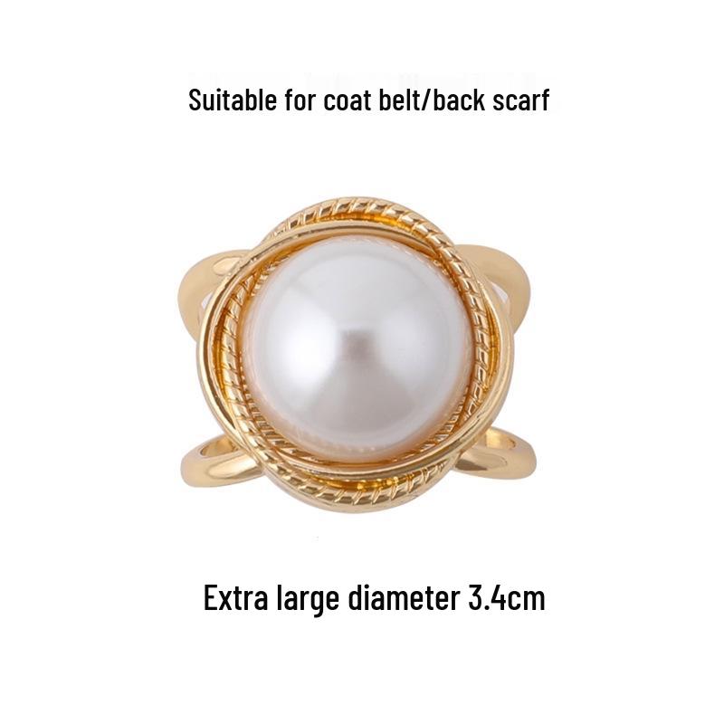 "Elegant Korean Fashion Pearl Silk Scarf Buckle - High-end Jewelry Decoration for Shawls and Coats"