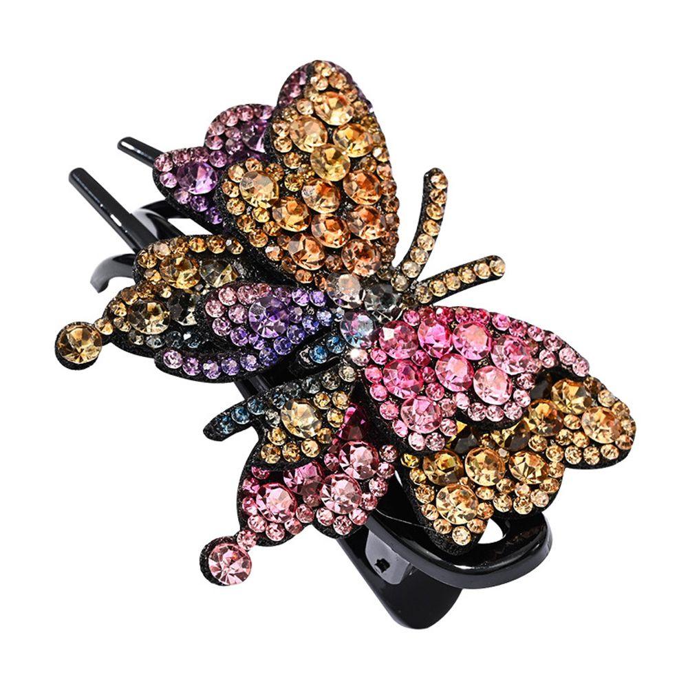Rhinestone Colorful Butterfly Hair Accessories Duckbill Clip Korean Style Hair Clip Women Hair Claw