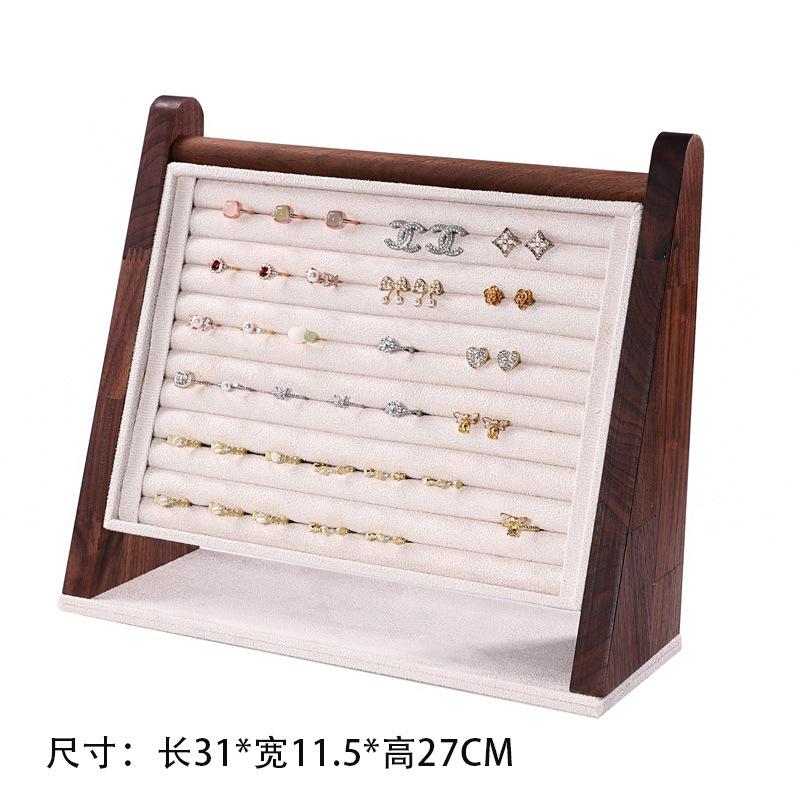 Walnut Jewelry Display Stand Combination Set Jewelry Display Ring Jewelry Look Pallet Necklace Display Model Stand