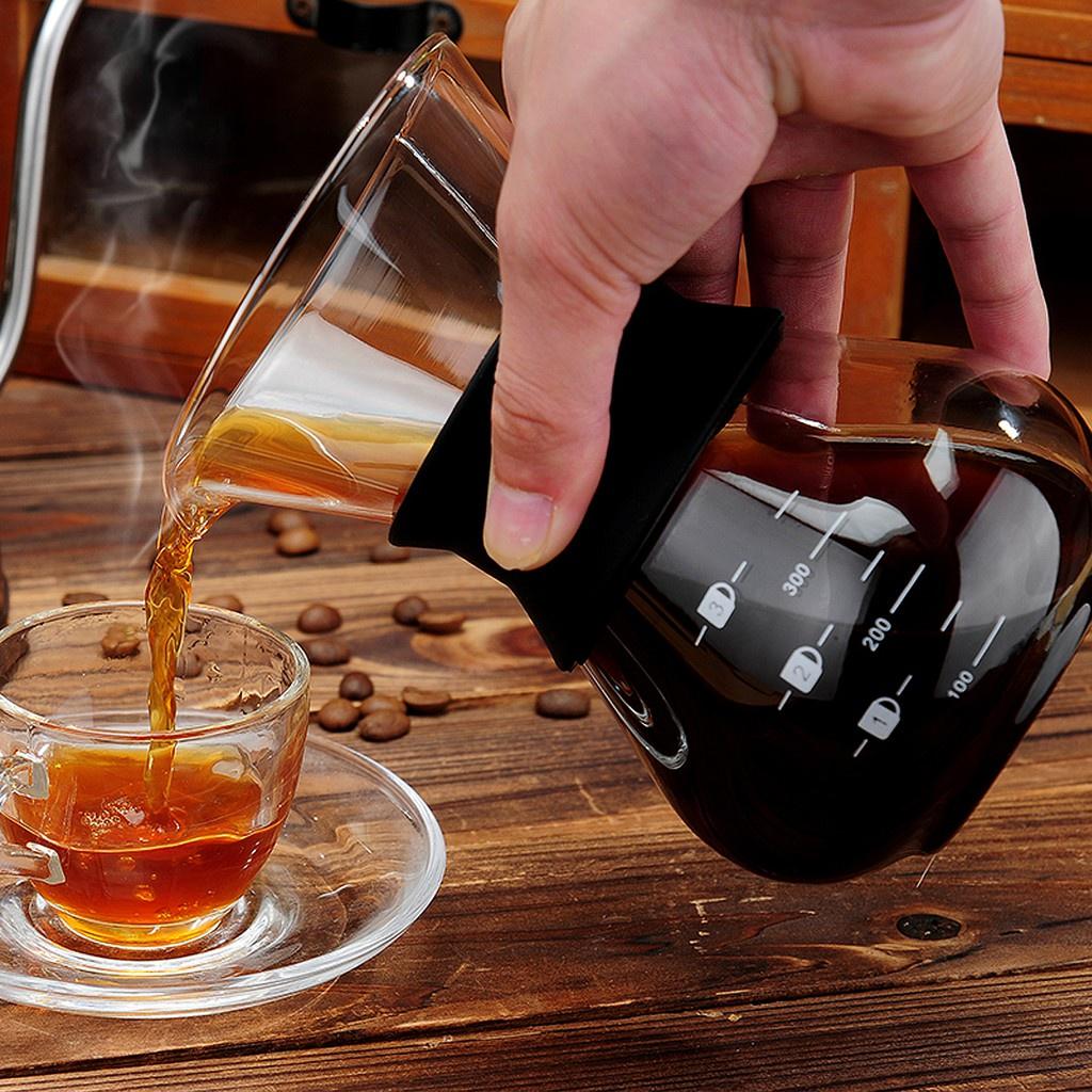 400ML Classic Glass Coffee Maker Pour Over Coffeemaker With Steel Filter Coffee Espresso Hand Brew Drip Filter Glass Pot