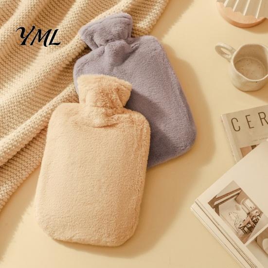 PVC Hot Water Bag Bottle with Plush Cover, 1000/2000ML Leakproof Bag, Large Capacity Pouch Cold Compress for Shoulder, Back, Hand, Legs, Period