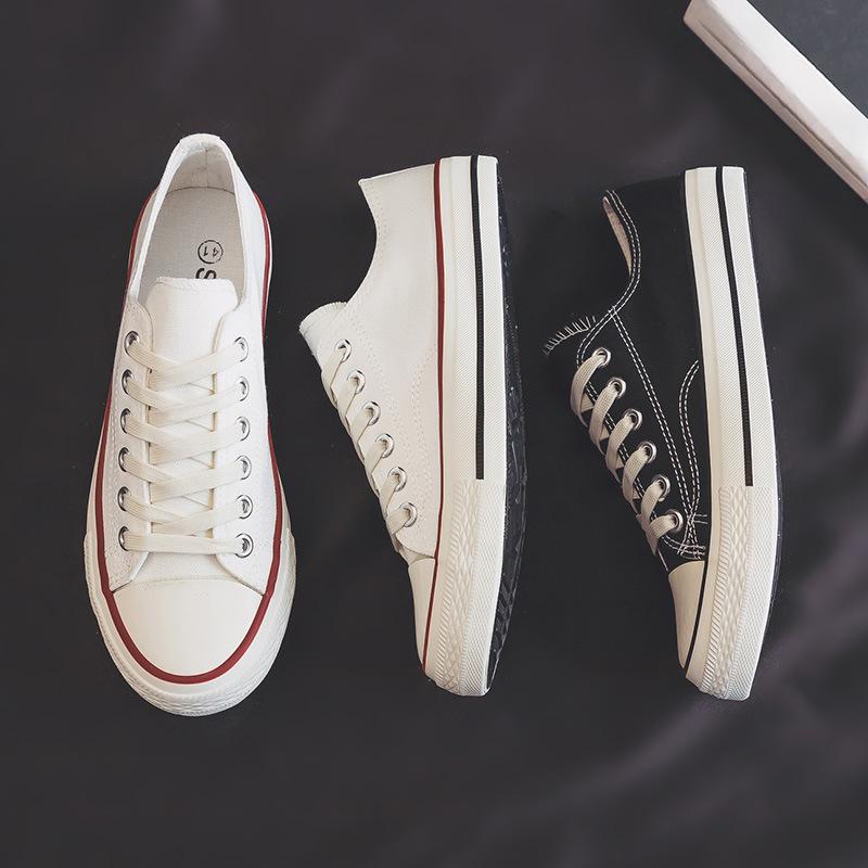 Canvas Shoes Men's Casual Retro Board Shoes Versatile Trendy Shoes Low-top Student Cloth Shoes Little White Shoes Couple Shoes Men
