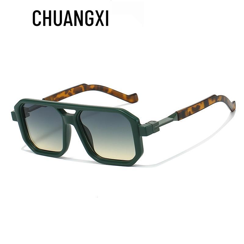 Trendy čtvercové pilotky s dvojitým můstkem, UV ochrana - Evropský & Americký styl