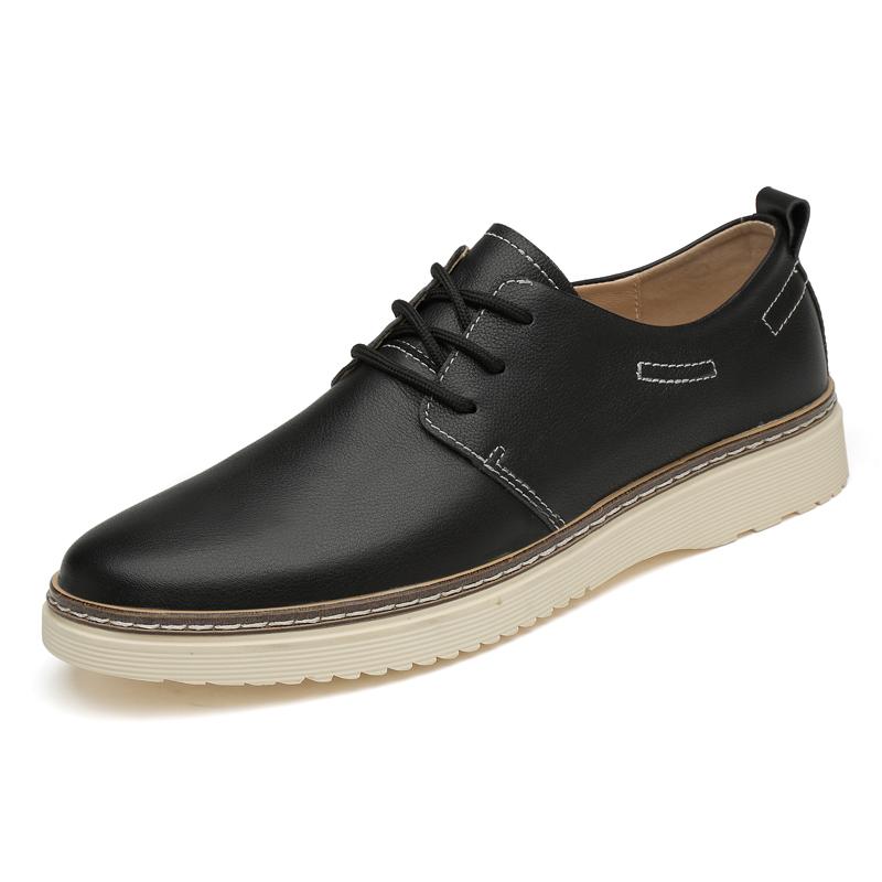 FashionLuxury Men Casual Shoes Fashion Simple Designer Men Shoes Genuine Leather Leisure Walk Oxfords Male Lace-up Comfortable Flats