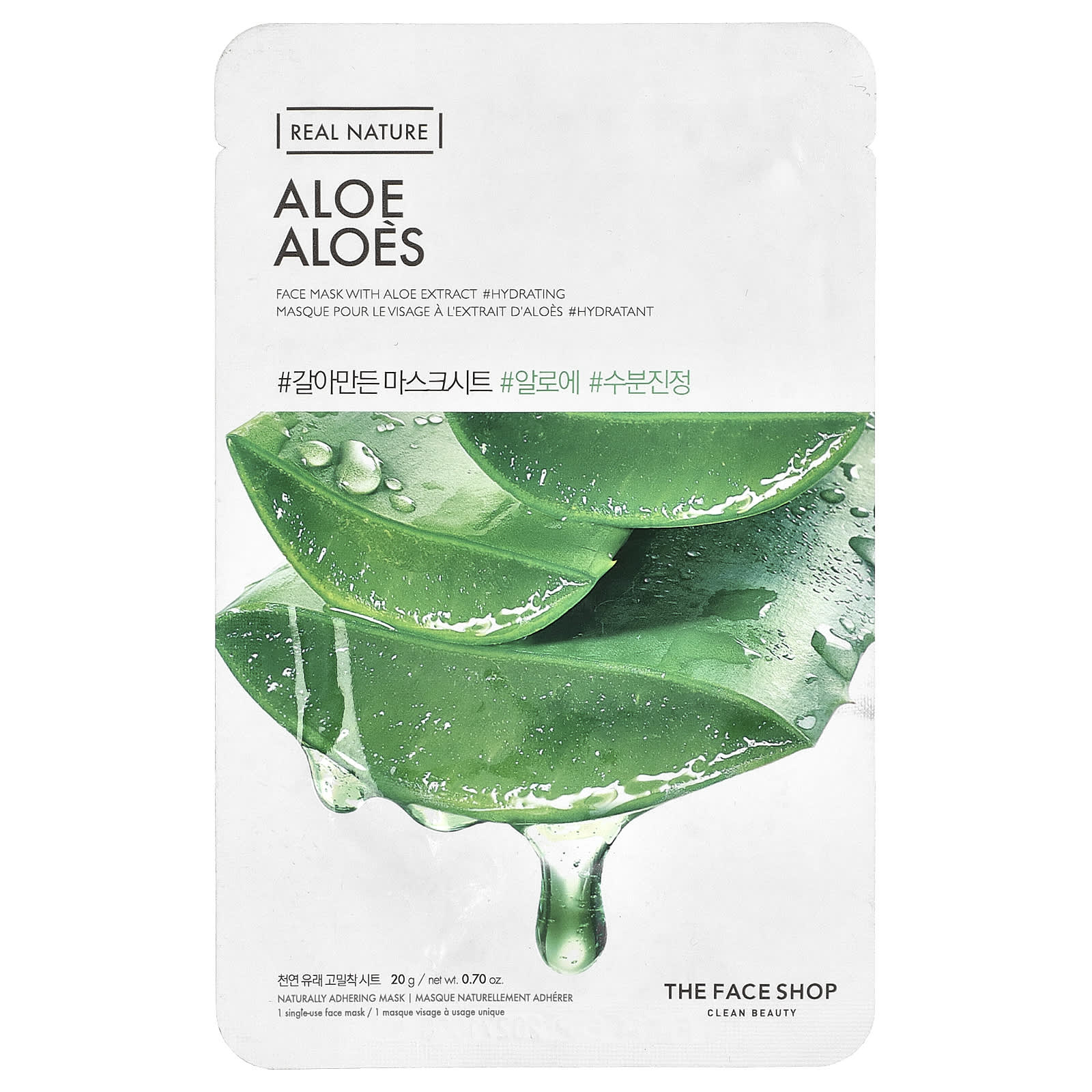 

The Face Shop, Real Nature, Beauty Face Mask, Aloe, 1 Sheet, 20g (0.70oz)