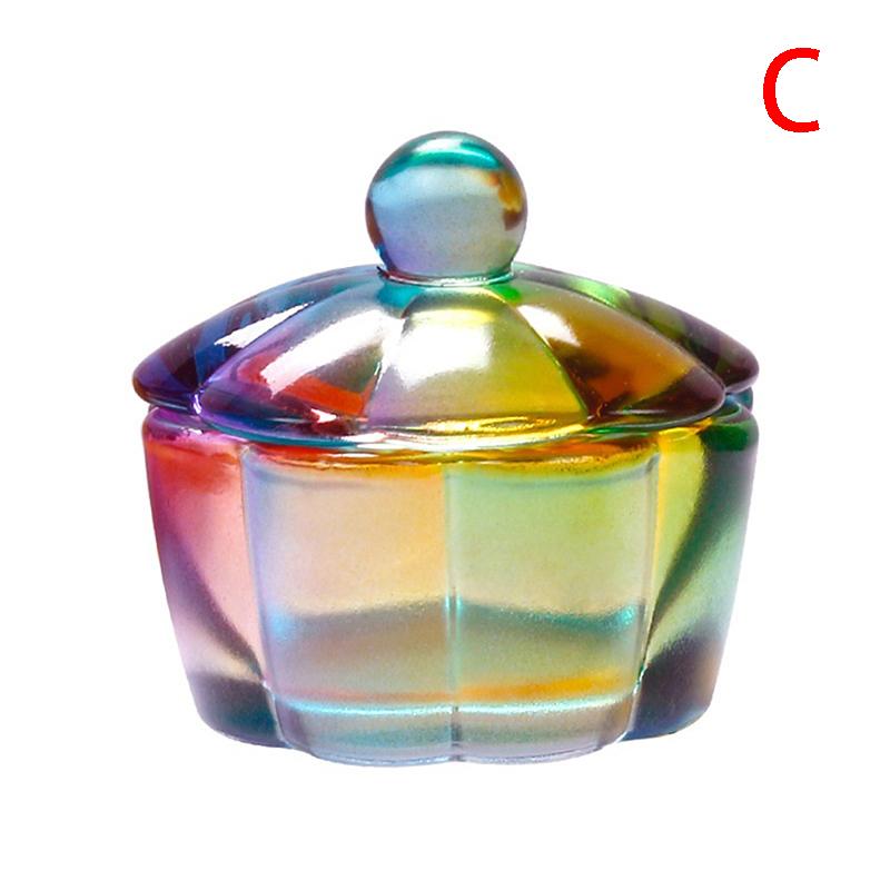 Nail Art Brushing Washing Cup Glass Cup With Lid Bowl Manicure Equipment