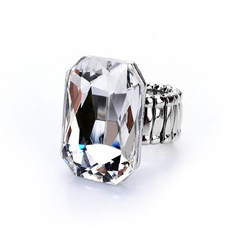 Personality Elegant 7 Colors Big Ring For Women Big Resin Stone Fashion Elastic Stretch Finger Rings Christmas Jewelry