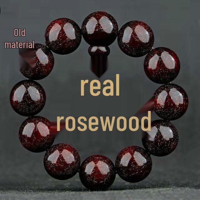 Herren Armband aus rotem Sandelholz mit goldenem Stern Agarholz Buddhistische Gebetsperlen