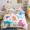Niedlicher Dinosaurier 3D Cartoon Tier Bequemer Bettbezug Bettdecke Kissenbezug Bettwäscheset Kinder Schlafzimmer Dekoration Heimtextil
