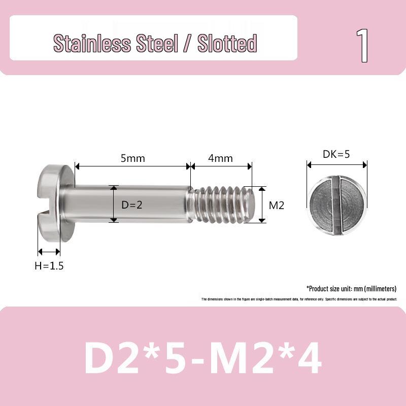 Stainless Steel M2-M2.5 Slotted Partial Thread Shoulder Bolt Screw