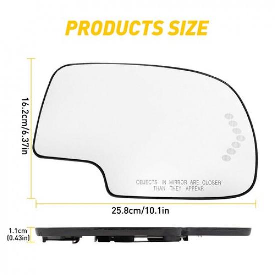 Mirror Glass Heated Turn Left Signal Right Fit Side Chevy GMC 03-2007 Cadillac