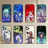 Funda de Teléfono L-Little Witch A-Academia Para iPhone17,16,15,14,13,12 Plus,Max Cubierta Negra de Silicona Suave