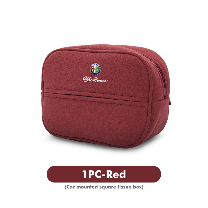 For Alfa Romeo Car Logo Seat Back Hanging Tissue Organizer Paper Storage Bag Accessories 159 Giulietta Giulia 147 Mito 156 159
