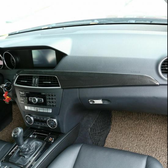 For Mercedes-Benz C-Class W204 2010-13  ABS Carbon Center Console Trim Strip Kit