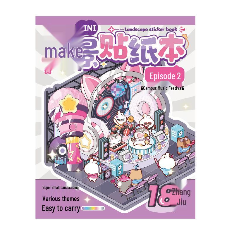 Xin Mo 3D Aquascape Sticker Book: Cute Little Nose 2.0 - DIY Kids' Journal & Quiet Book