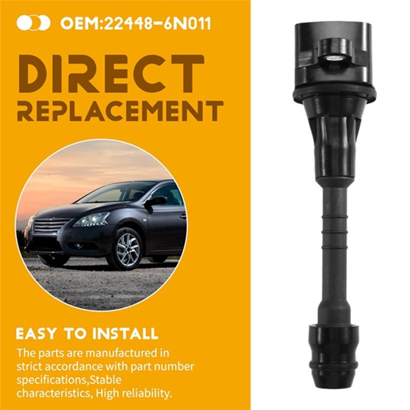 Ignition Coil Set Of 4 22448-6N015 22448-6N011 For Nissan Sentra 1.8 Almera N16 1.5 1.8 Primera P10 P11