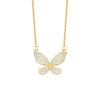 Full Diamond Butterfly Necklace Women'S Premium Light Luxury Fresh Zircon Pendant Clavicle Chain Jewelry