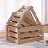 Retro Distressed Wooden Slat Storage Box for Display and Decor