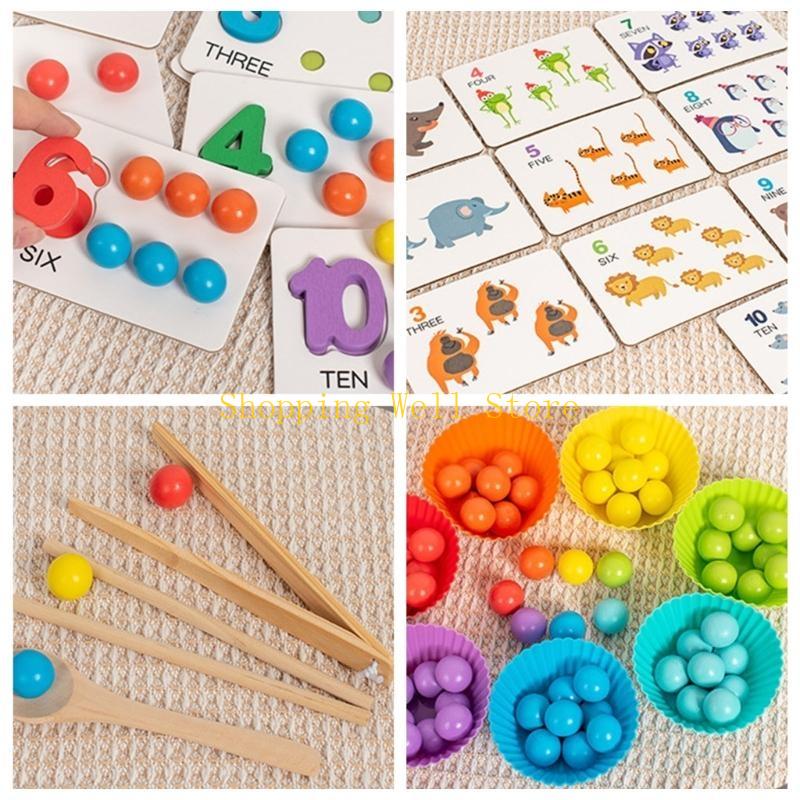 

KX4B Math Learning Toy Peg Board Beads Game Set Color and Number Matching Toy CN