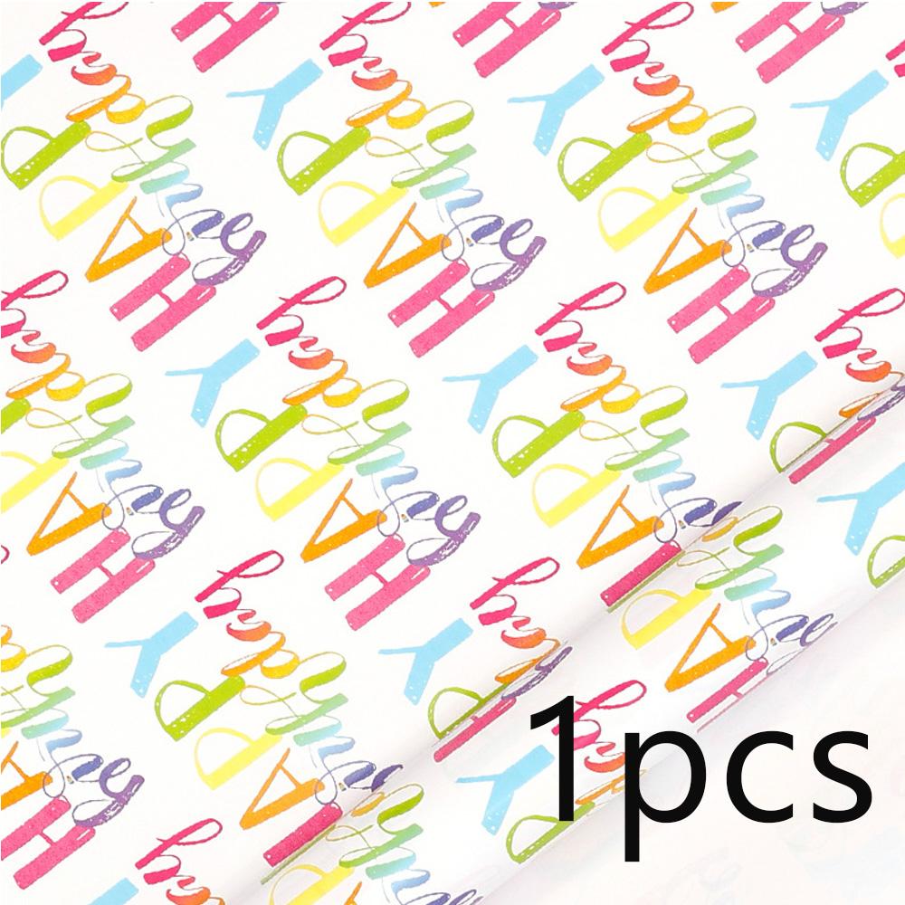 1pcs Wrapping Paper Roll Colorful Happy Birthday Gift Wrapping Paper Kids Birthday Party Holiday Wrap Cartoon Craft Paper Decor