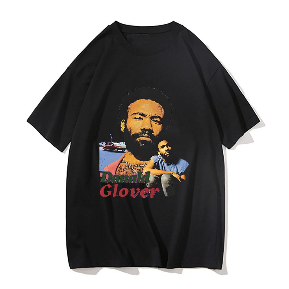 Childish Gambino Pattern printed T-shirt fashionable casual short sleeved Tees cotton round neck Tshirt for men women clothin... S разноцветный