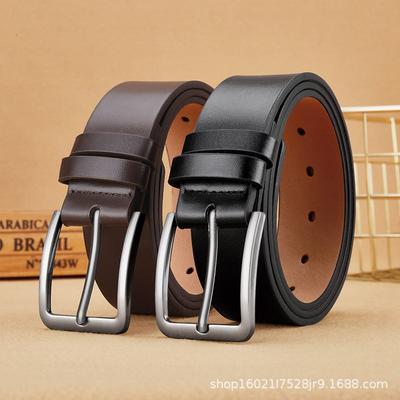 Cintura da uomo in pelle di alta qualità con fibbia ad ardiglione per abbigliamento casual, trendy e versatile per giovani uomini e studenti - Stile coreano